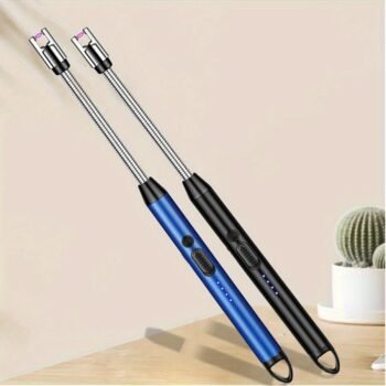 USB Rechargeable Electric Arc Lighter – Windproof & Flameless with Flexible Neck